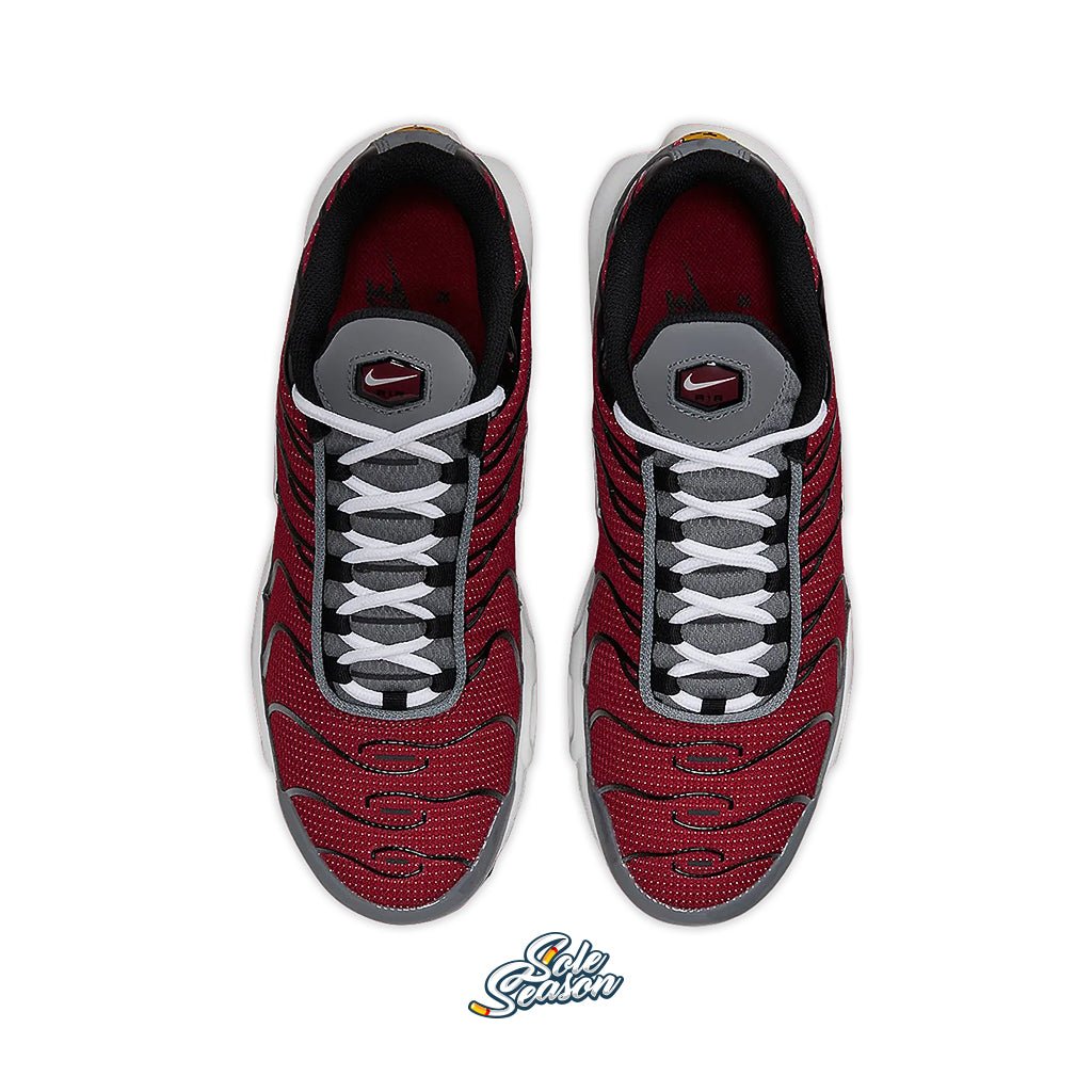 Burgundy Nike Tn - Red White Air MAX plus - top