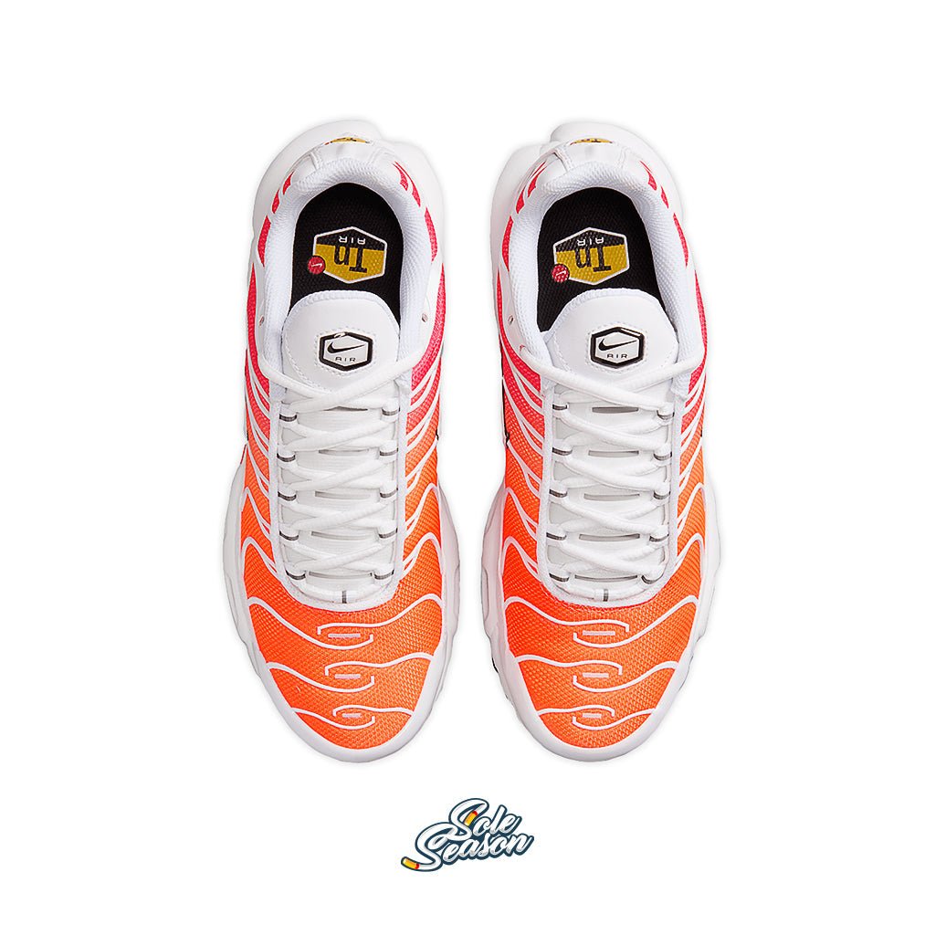orange and white nike air max plus tns