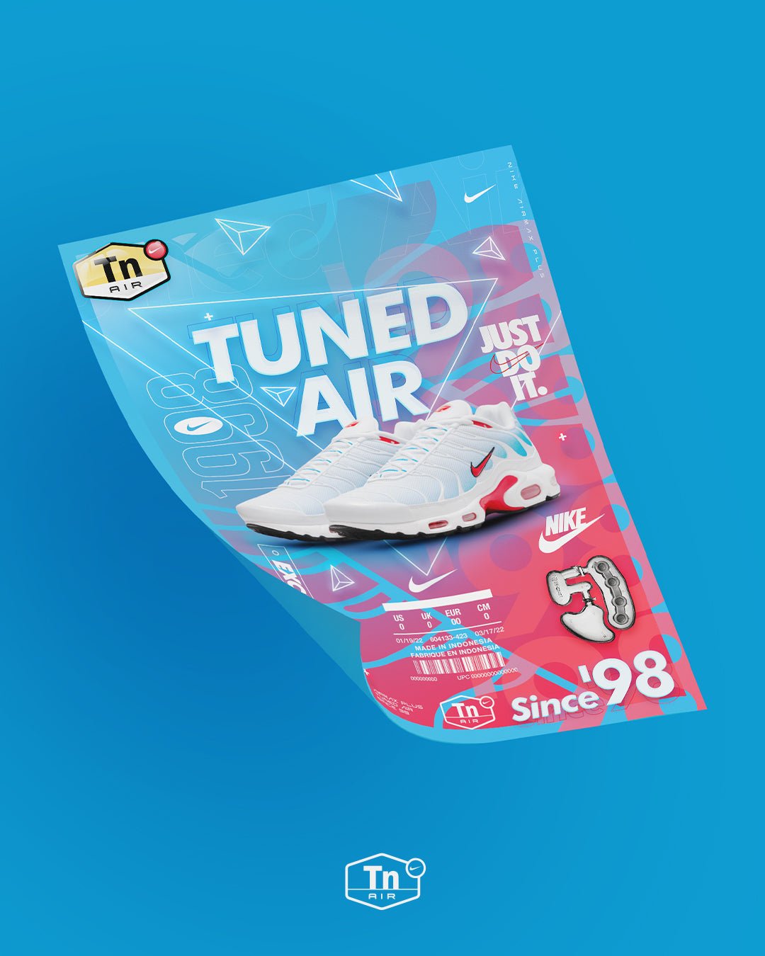Nike Tn - Retro Tide 'Tuned Depuis '98'-Poster A3
