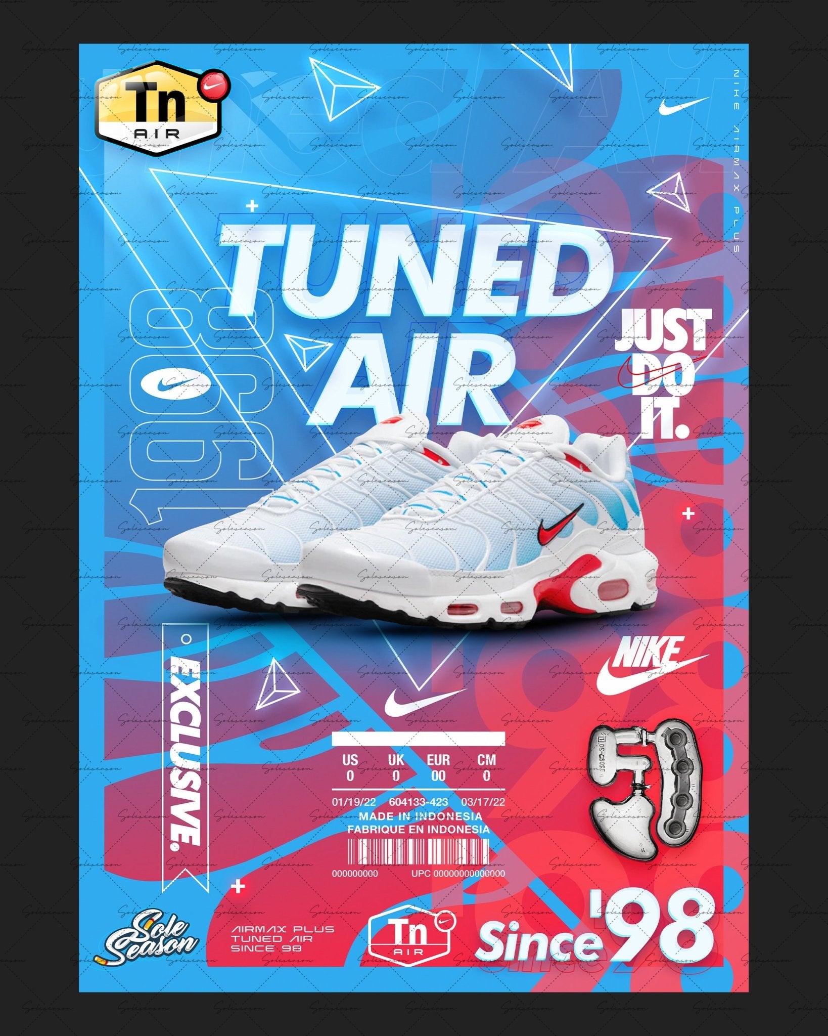 Nike Tn - Retro Tide 'Tuned Depuis '98'-Poster A3