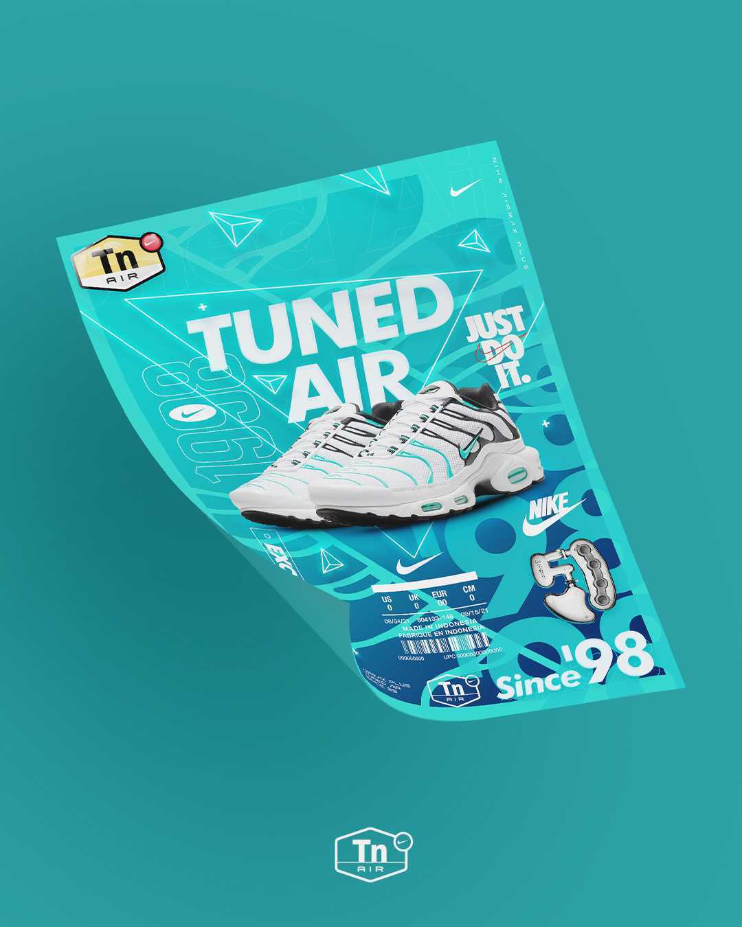 Nike Tn - Retro Tiffany 'Tuned Dal '98'-Poster A3