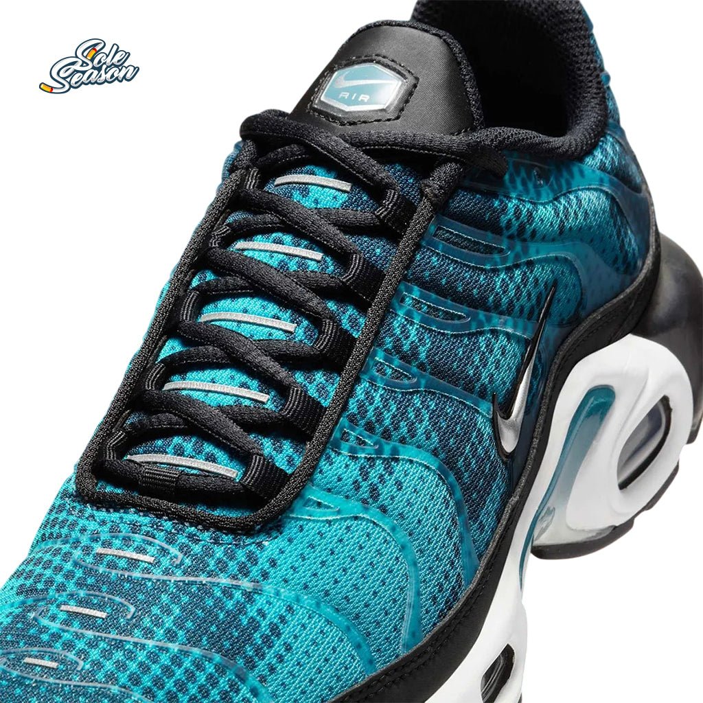 Close-up of Nike TN Dot Pattern with dotted mesh and metallic Swoosh