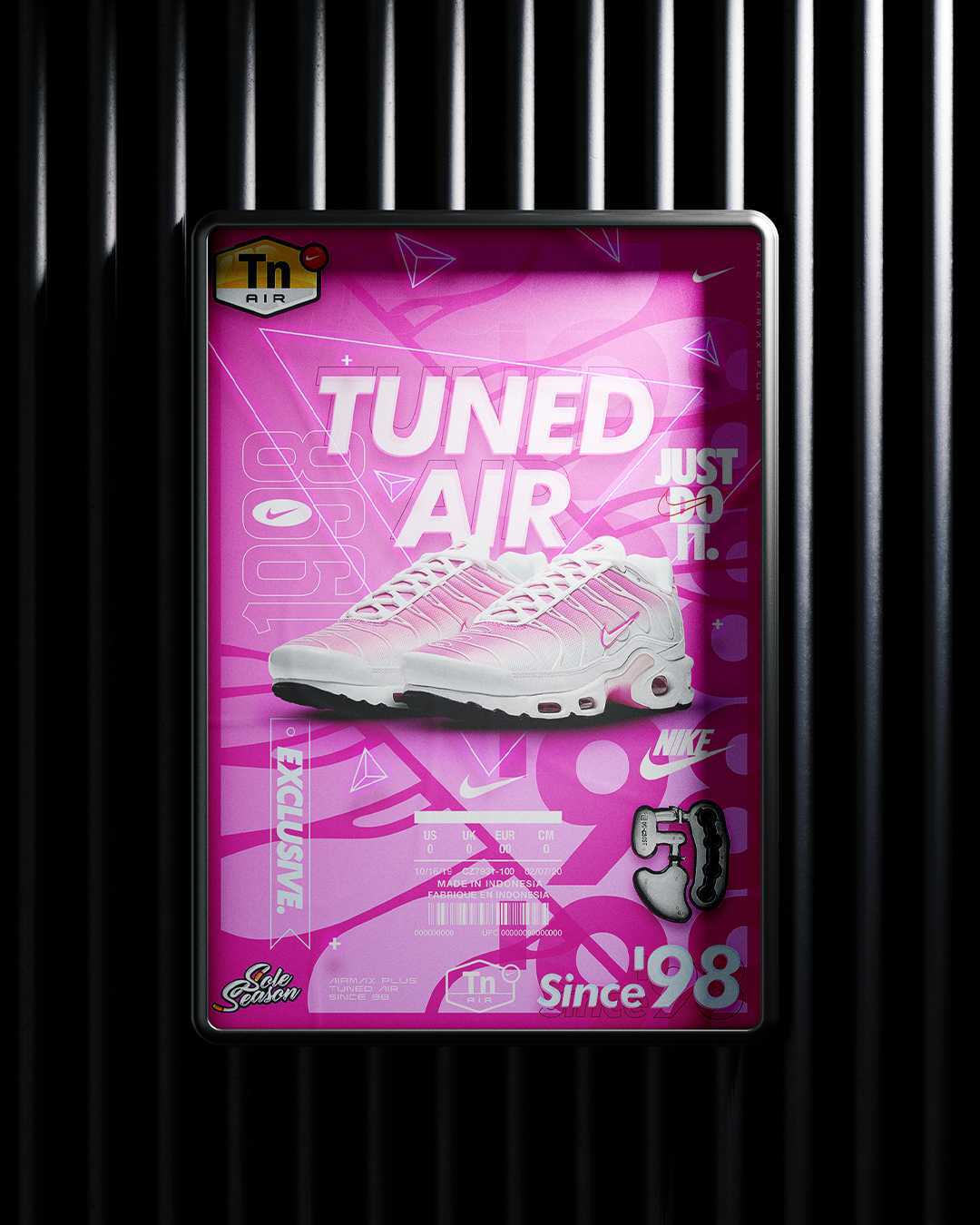 Nike Tn - Pink Fade 'Tuned Depuis '98'-Poster A3