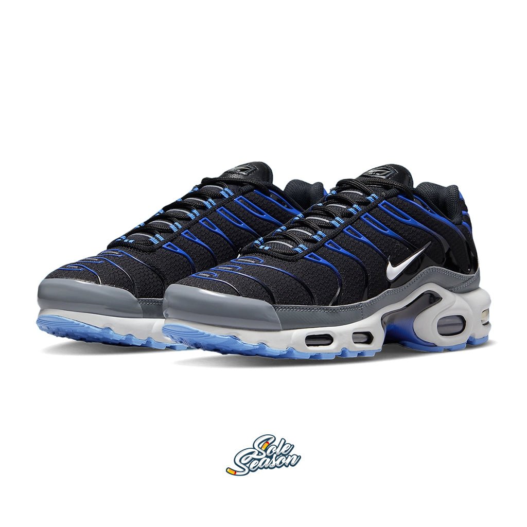 Blue and black nike tn