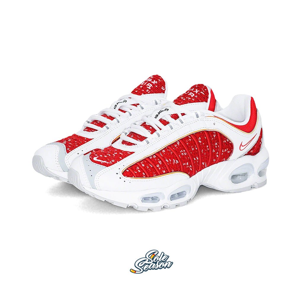 white and red supreme nike tailwind 4 tn