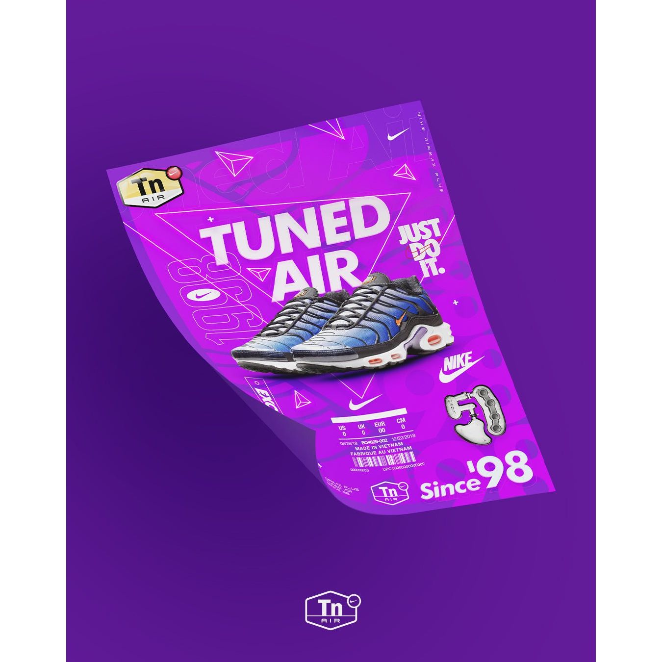 Nike Tn-Triple Pack 'Tuned Since '98'-Affiche A3