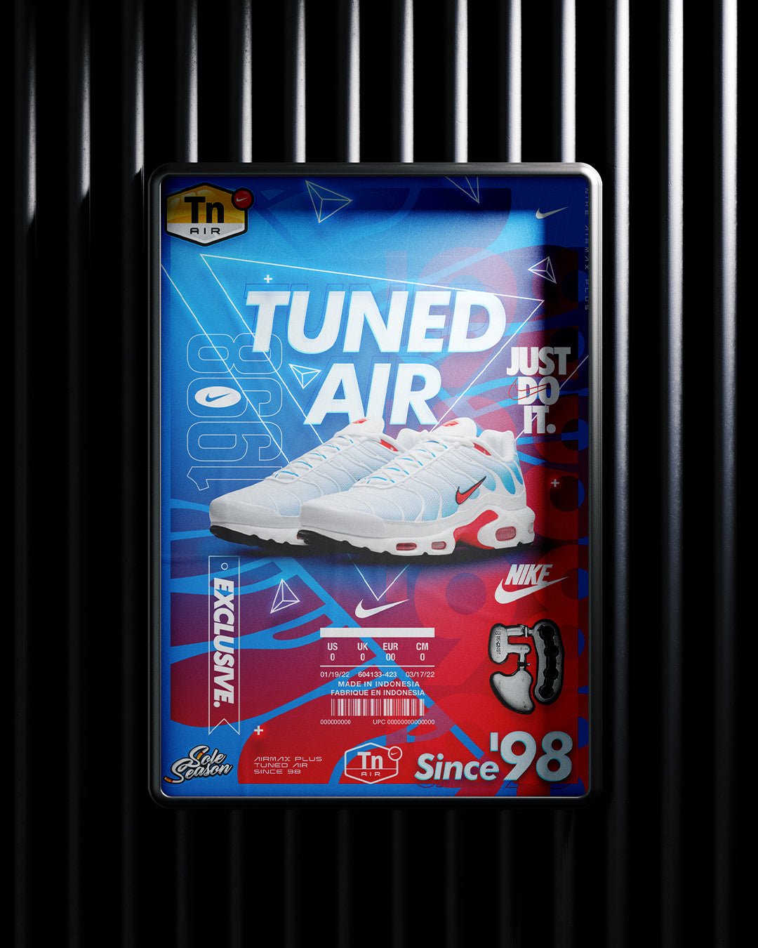 Nike Tn - Retro Gezeiten 'Abgestimmt seit '98 ' - A3 Poster