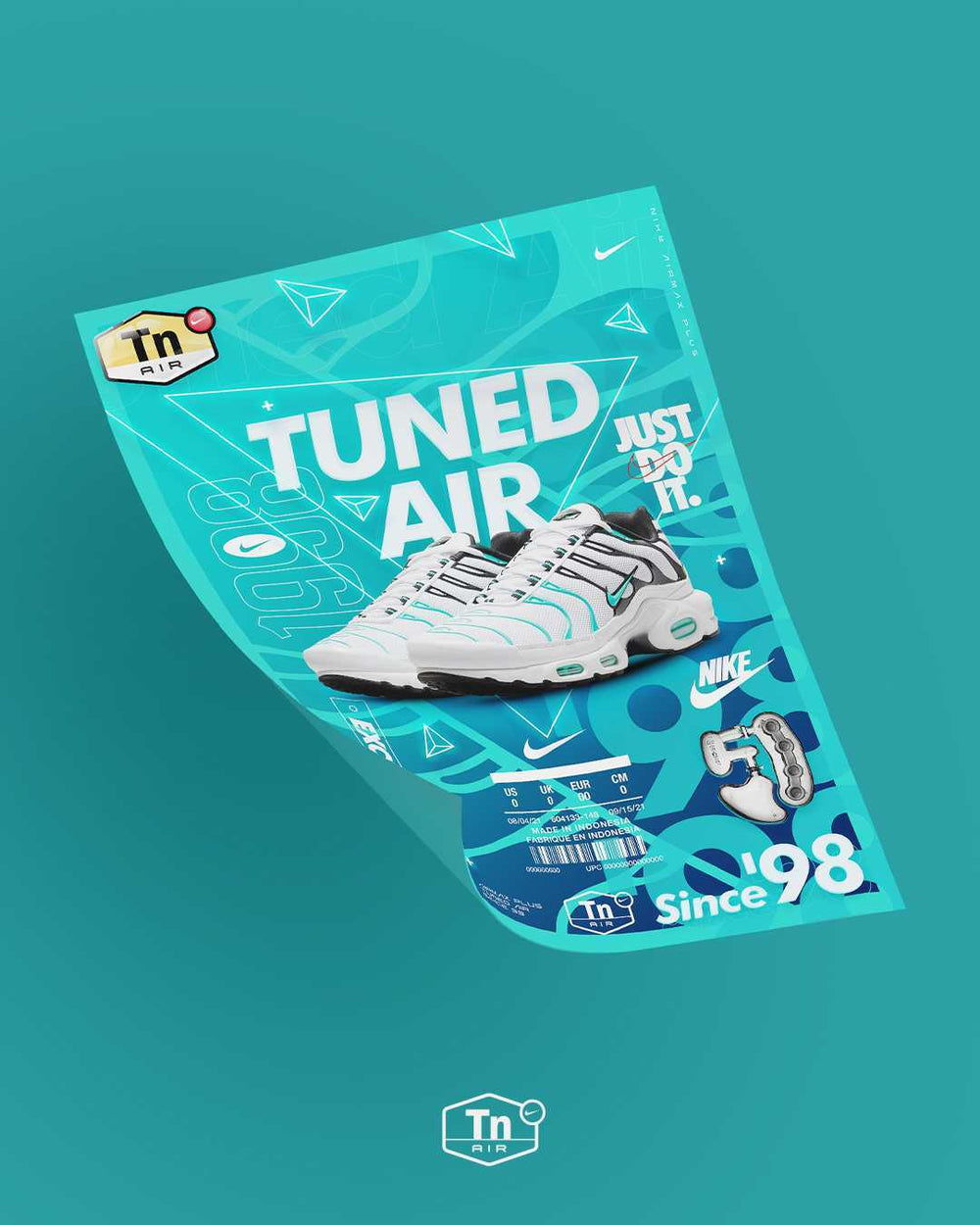 Nike Tn Poster - Retro Tiffany / Hyper Jade - A3 Air Max Plus Poster